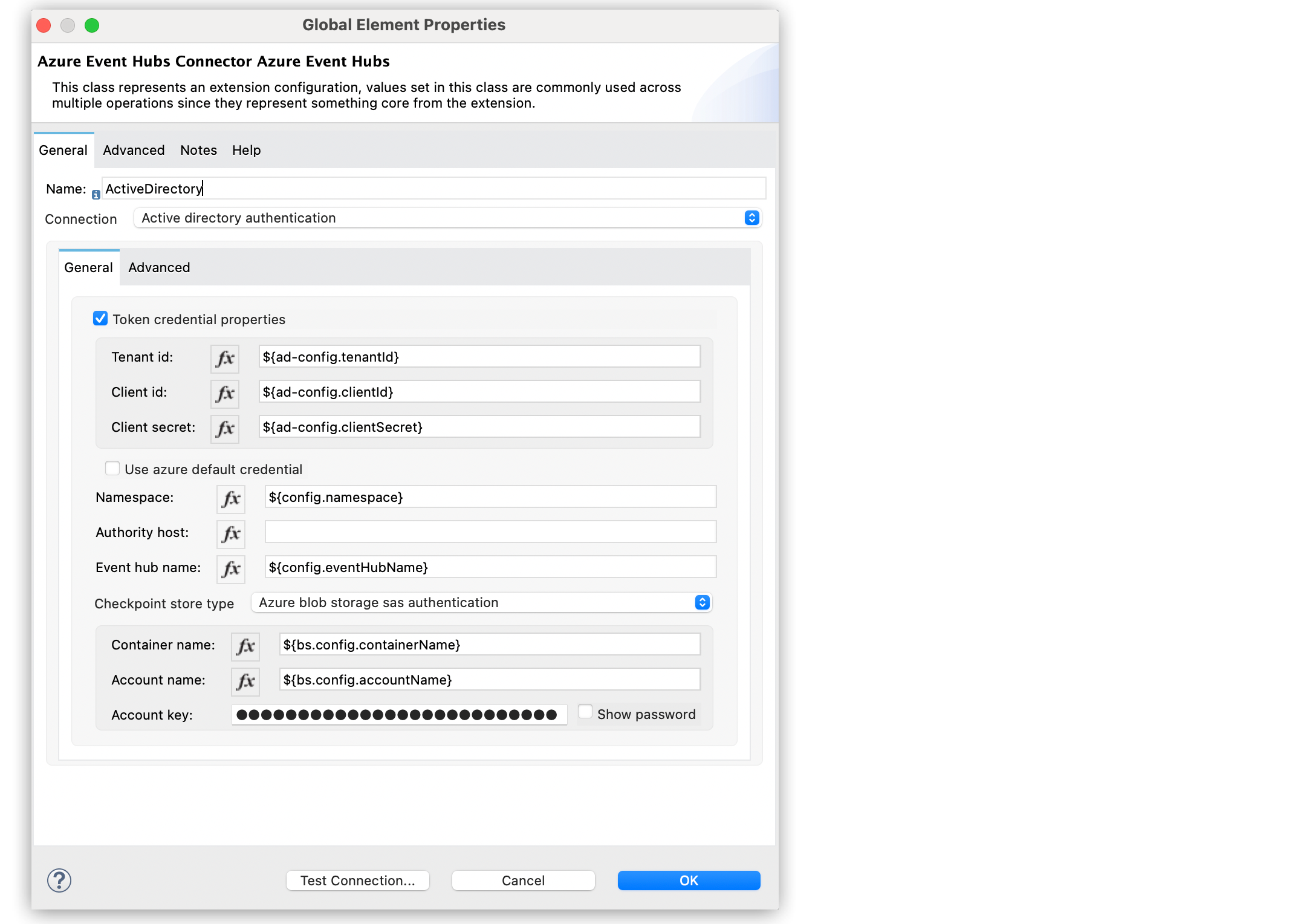 Configuration of active directory authentication with client credentials