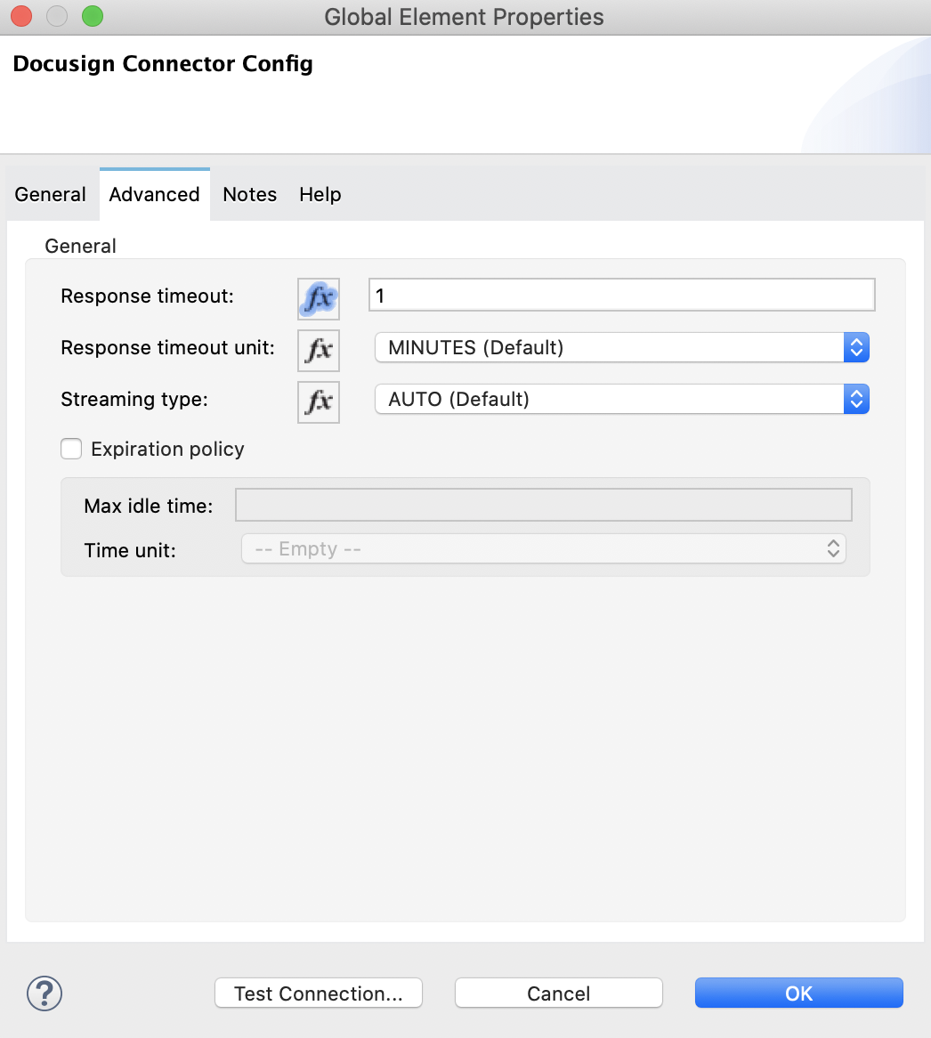 Advanced tab for OAuth Connection Provider Authorization Code Grant authentication