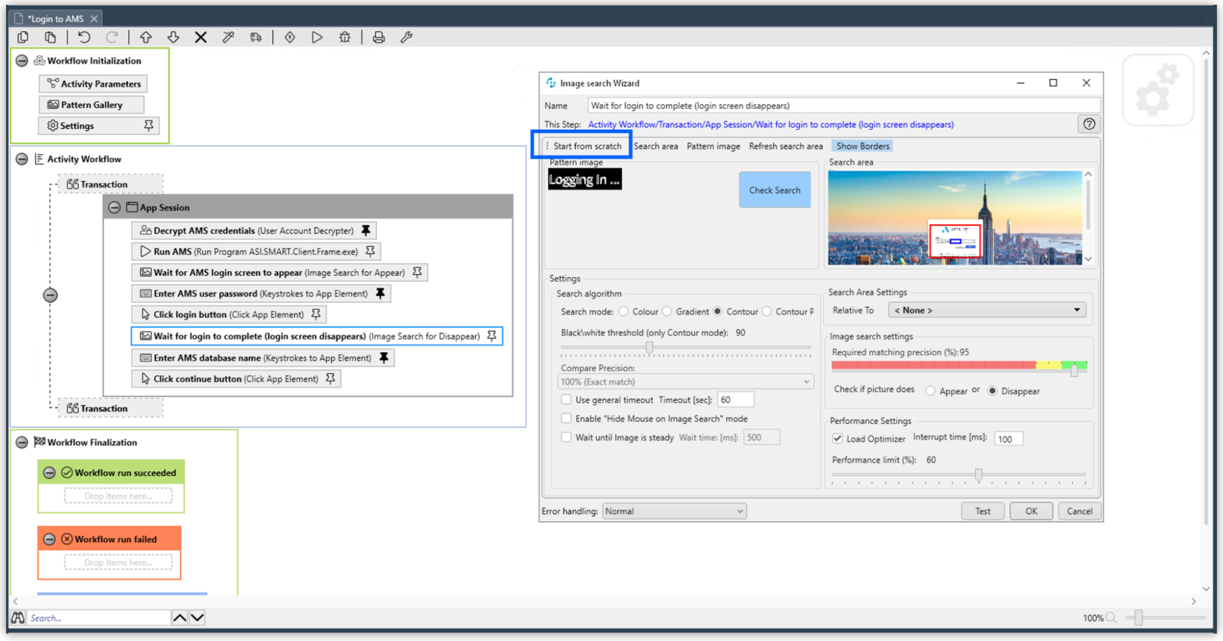 RPA Builder pattern-selection wizard