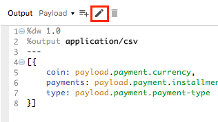 An edit icon in the Transform Message component