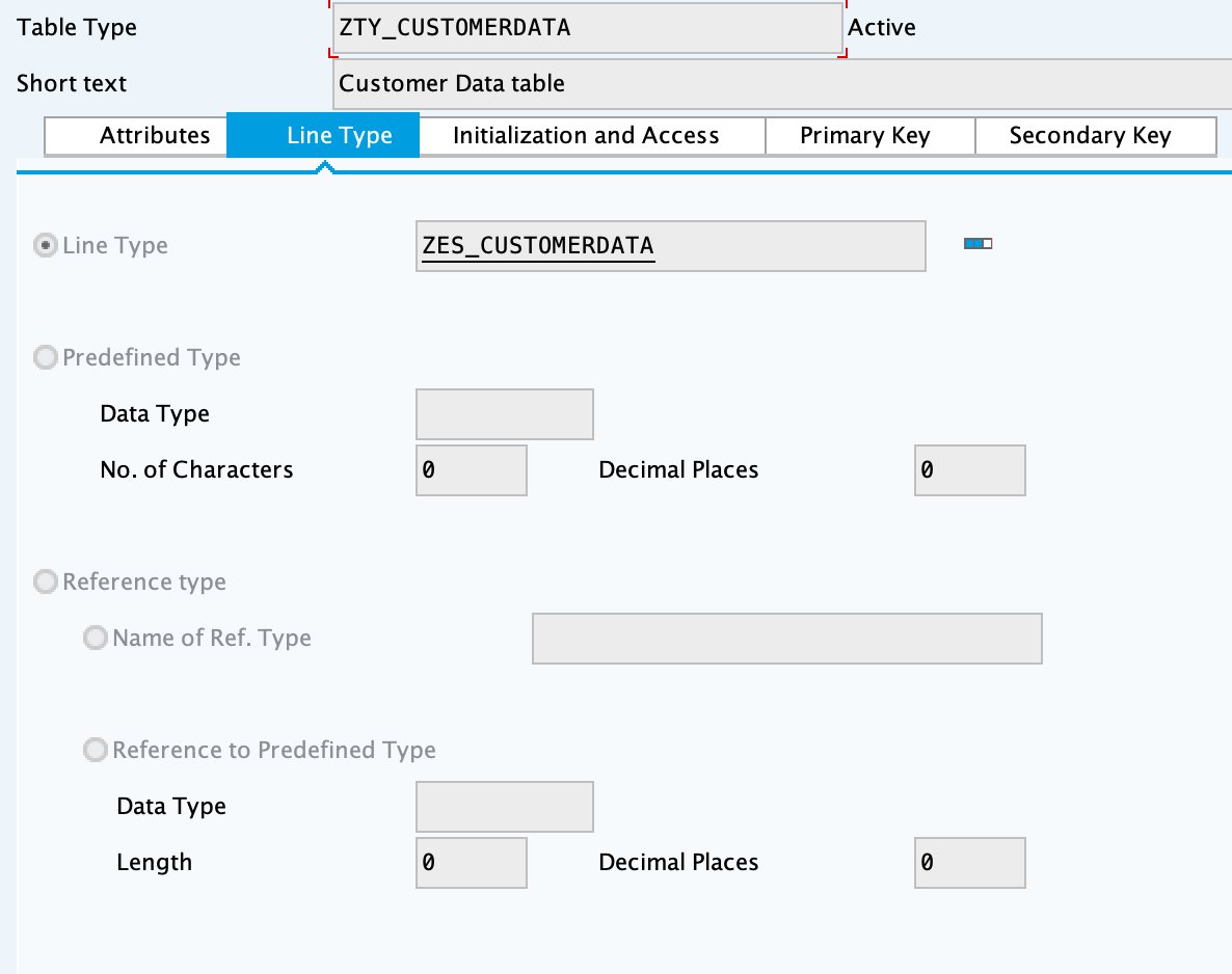 SAP table type definition for additional custom BAPIs