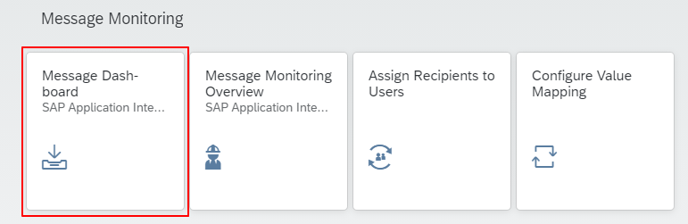 SAP S/4HANA Message Dashboard with sent product replication message