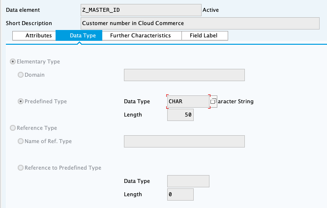 SAP data element definition for Z_MASTER_ID