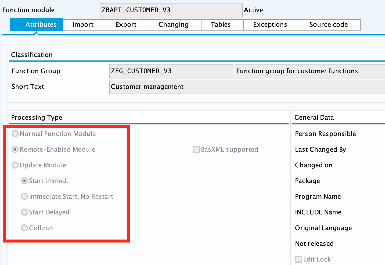 SAP Create Function Module for ZBAPI_CUSTOMER_V3