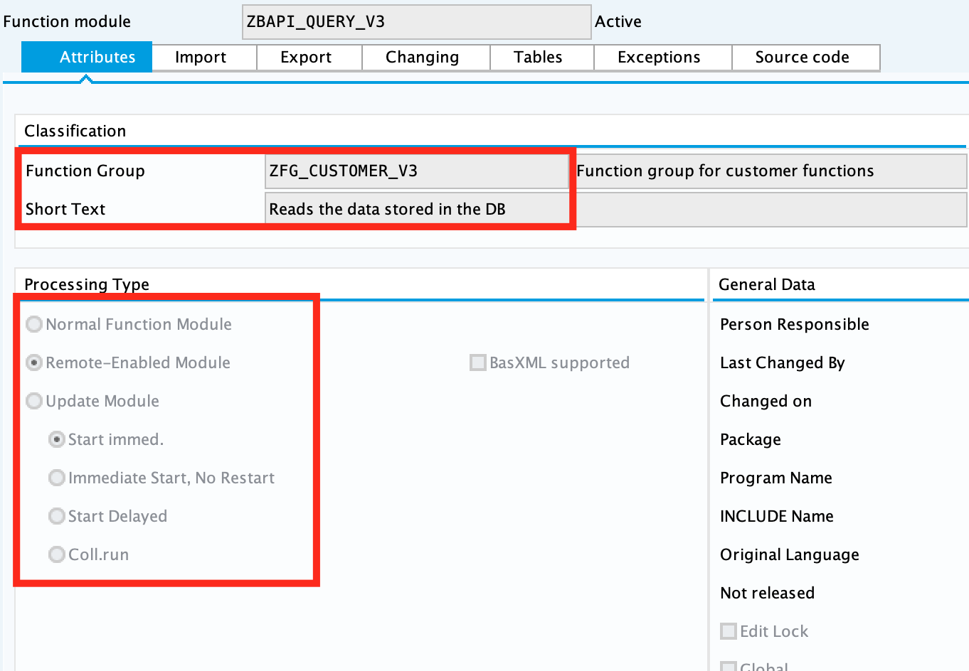 SAP Create Function Module for ZBAPI_QUERY_V3
