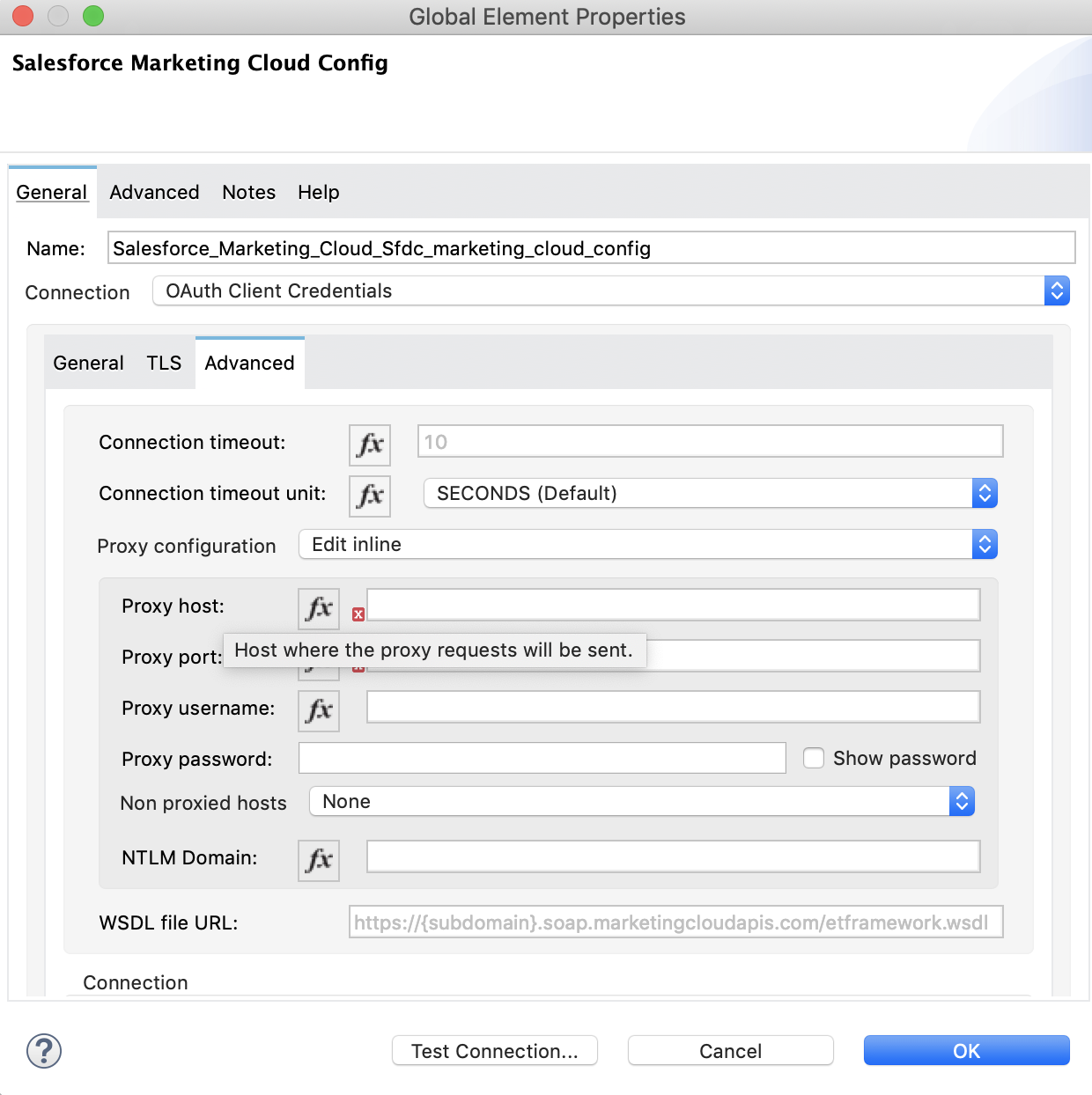 Proxy fields configuration