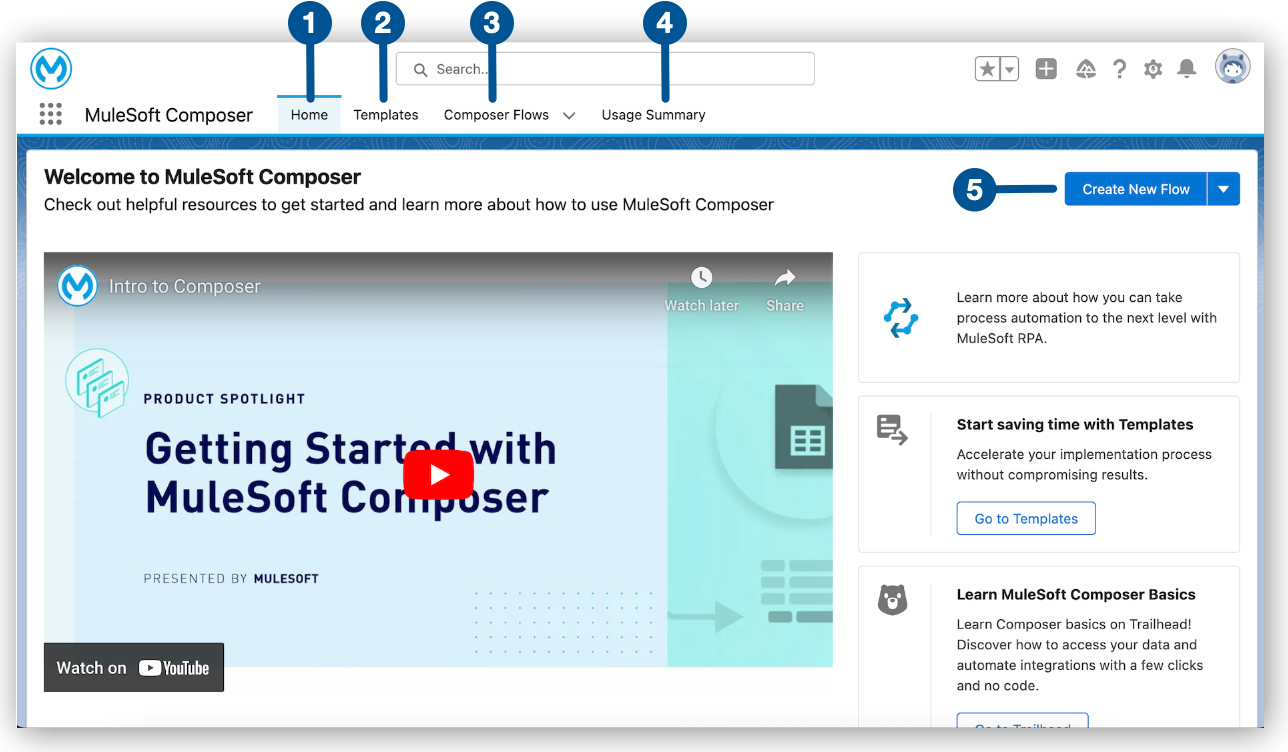 Mulesoft Composer for Salesforce ホームページ