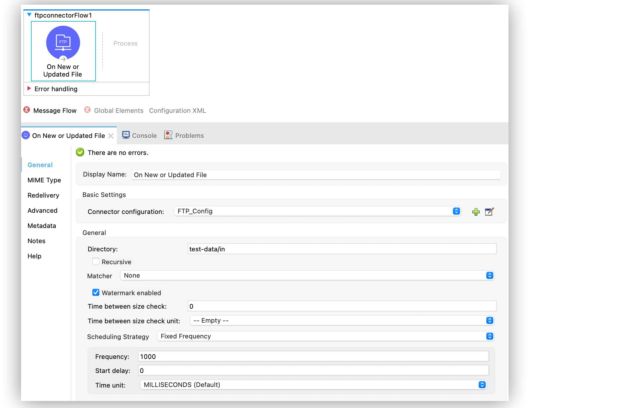 Studio の On New or Updated File 操作の設定