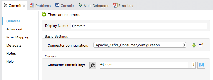 kafka commit studio config general