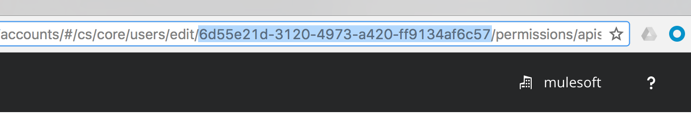 「URL に含まれるユーザー ID の例」
