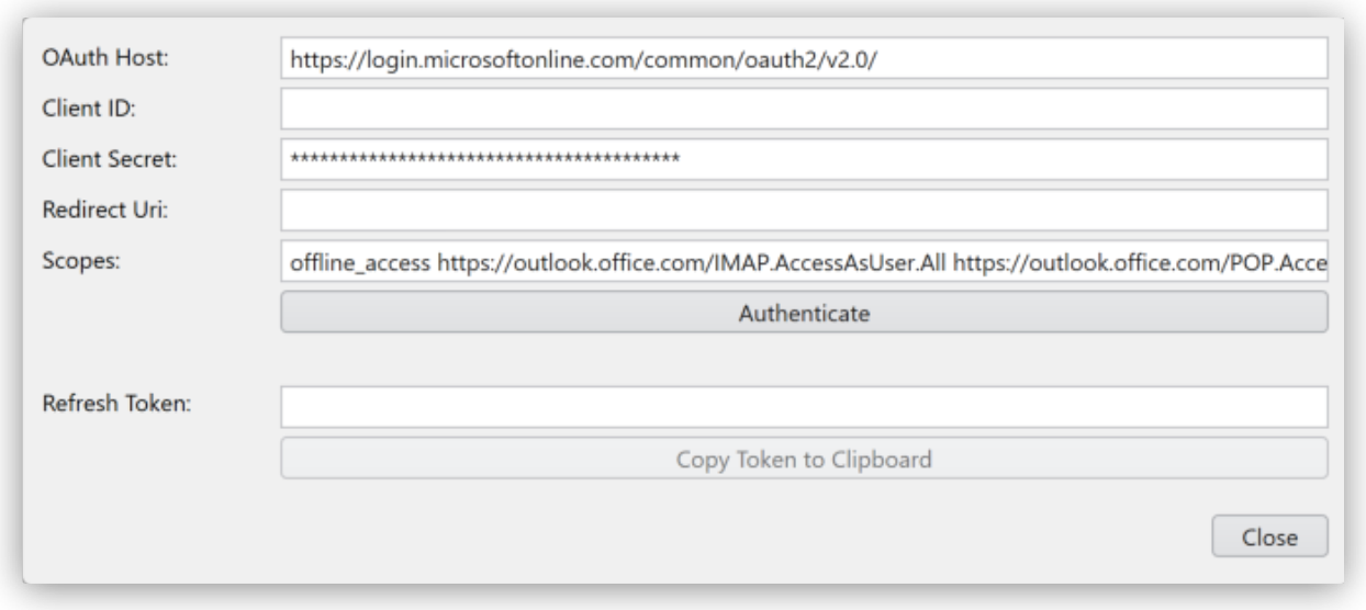 「OAuth Token Creator (OAuth トークンクリエイター)」 フォーム