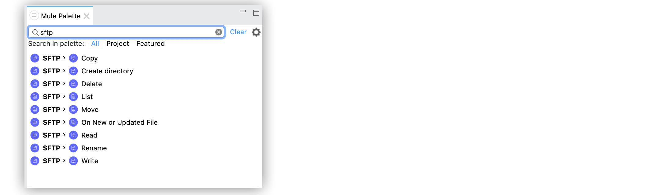 SFTP Connector の操作