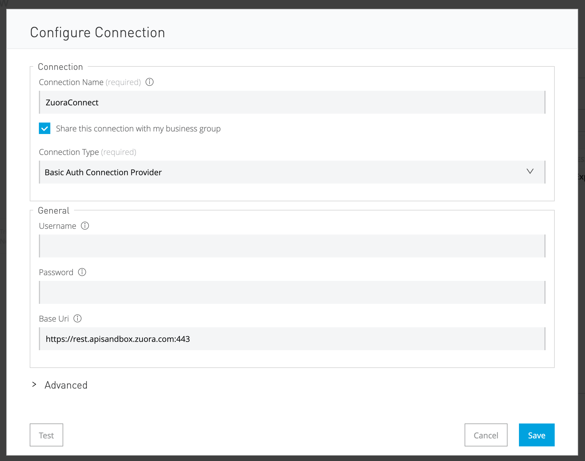 Zuora API 設定