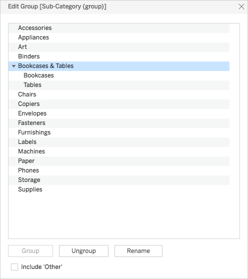 Ein Dialogfeld zum Bearbeiten der Gruppe.