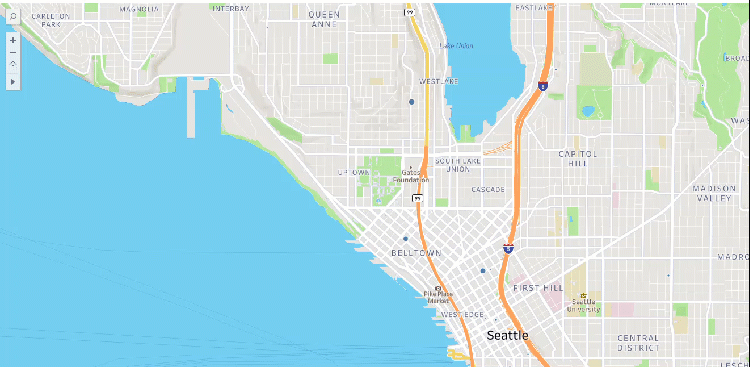 Auswahl von Markierungen per Fahrzeit-Auswahltool in Aktion.