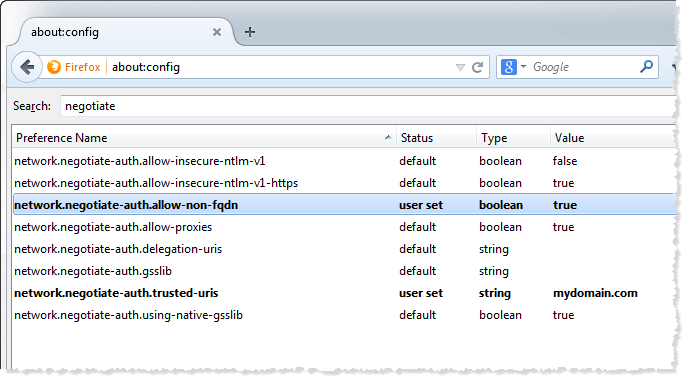 Beispiel einer Tableau Server-Konfigurationsseite in Firefox.