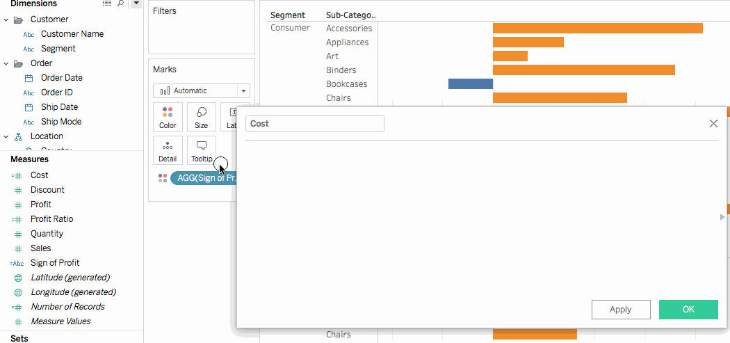 Create a calculated field in Tableau.