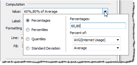 A dialog box showing computation percentages of 60%, 80%
