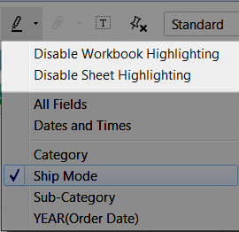 Option to disable highlighting from the toolbar.