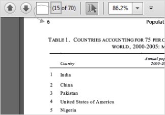 The page number that the PDF reader displays.