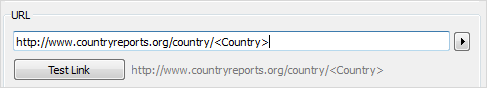 Dashboard add URL action with text entry box for inserting the URL.