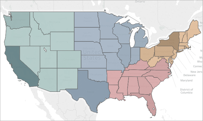Dual axis (layered) map of the United States.