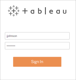 The Tableau login screen.