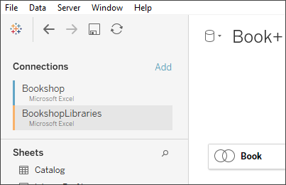 Multiple connections in the data pane.