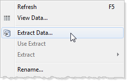 Menú con opción para extraer datos.