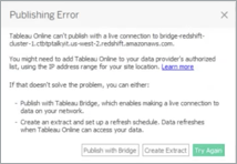 Un message d’erreur Tableau Cloud peut recommander d’ajouter Tableau Cloud à la liste des fournisseurs de données autorisés.