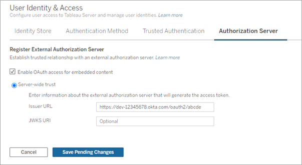 Enregistrer un formulaire de serveur d’autorisation externe.