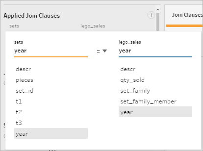 Clauses de jointure appliquées par Tableau Prep.
