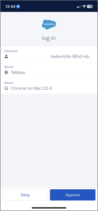 Salesforce Authenticator per Tableau.