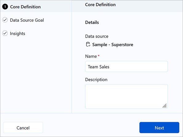 Passaggi relativi alle definizioni di Tableau Pulse