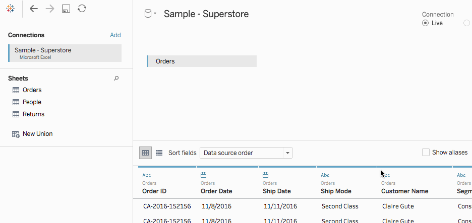 Creare un join a sinistra.