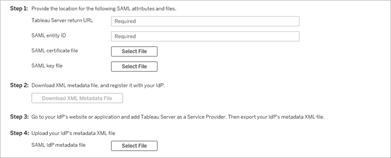 Casella di configurazione di SAML.
