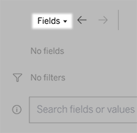 フィールド メニューが強調表示されたダッシュボード。