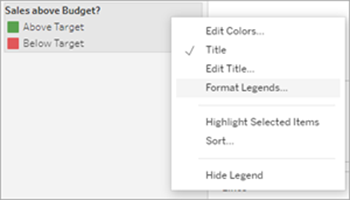 범례 서식 옵션이 있는 범례의 상황에 맞는 메뉴입니다.