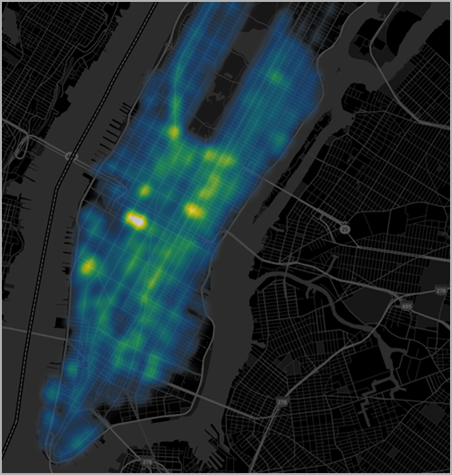 뉴욕시의 밀도 맵입니다.
