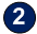 중앙에 흰색 숫자 2가 있는 파란색 원입니다.