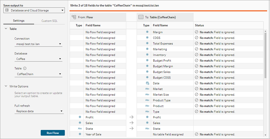 Flowdata opslaan in een database.