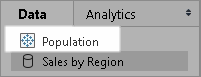 Een menu met een gemarkeerde optie voor bevolkingsdata.