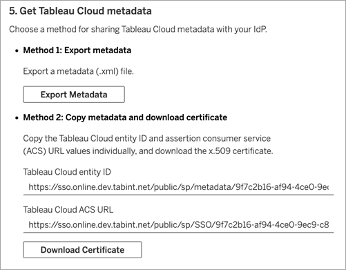 Diretrizes para exportar ou copiar metadados do Tableau Cloud.