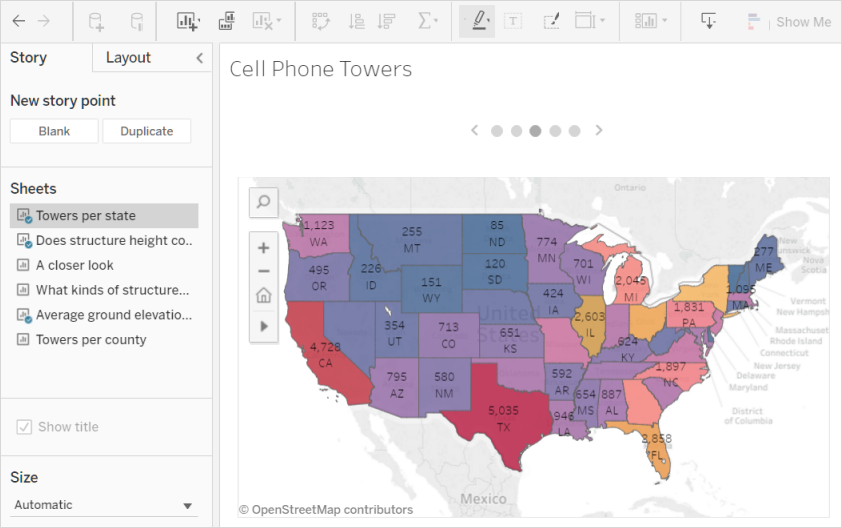 Uma história no Tableau Cloud.
