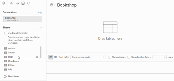 En datamodell med en tabell.