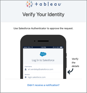 โทรศัพท์มือถือแสดงการเข้าสู่ระบบ Salesforce ที่ใช้แอปพลิเคชันตัวตรวจสอบความถูกต้อง