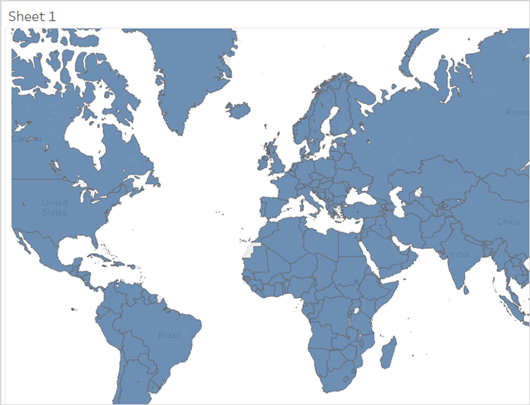 标有国家/地区边界的世界地图。