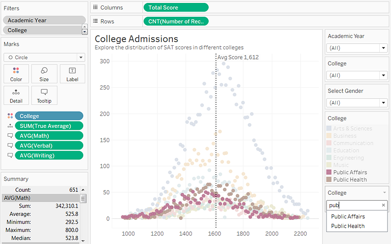 Tableau 工作表上的数据荧光笔。