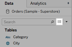 Das Symbol "Daten anzeigen".