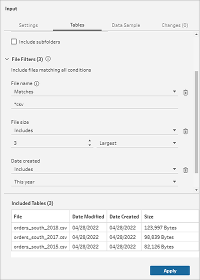 Additional filters in Tableau Prep.